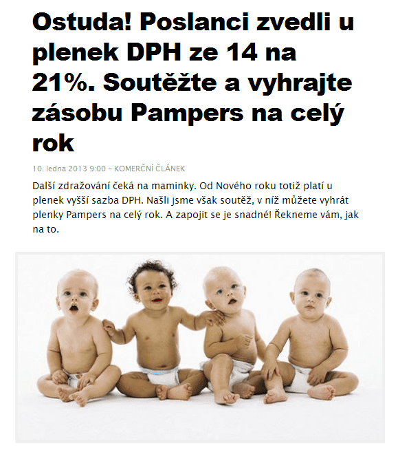 Podpora - využití PR článků